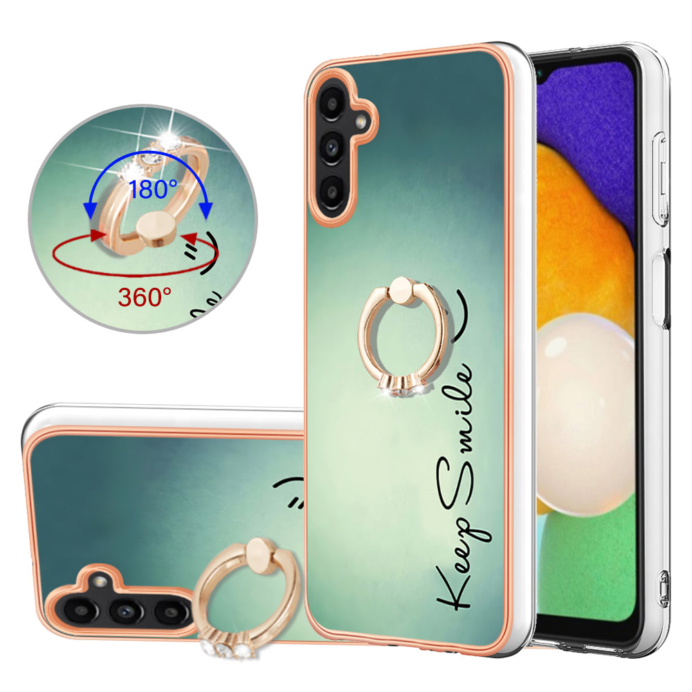 YB IMD Series-20 Style D for Samsung Galaxy A35 5G Kickstand Case 2.0mm Slim TPU Phone Cover - Keep Smile YB IMD Series-20 Style D for Samsung Galaxy A35 5G Kickstand Case 2.0mm Slim TPU Phone Cover - Keep Smile